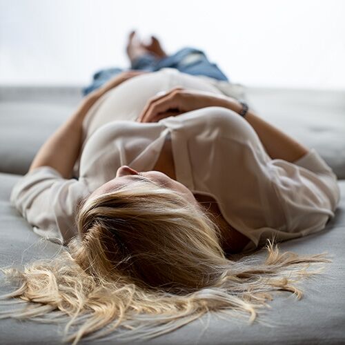 Verena im Studio zum Shooting