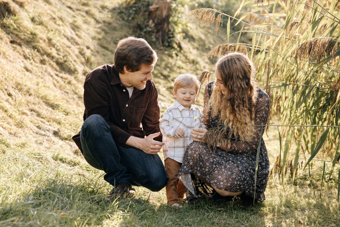 Herbstfoto mit der Familie